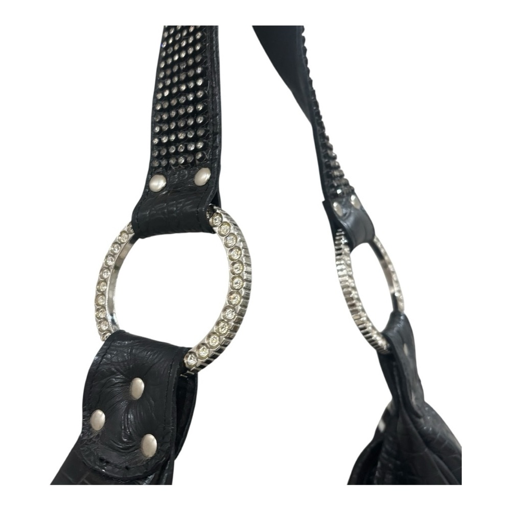 Raviani Zebra Print Cowhide Handmade Bag Swarovski Strap Glam Purse - Picture 5 of 12